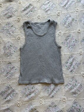 Brandy Melville gray ribbed tank top